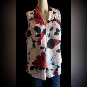 Nine west floral sleeveless top